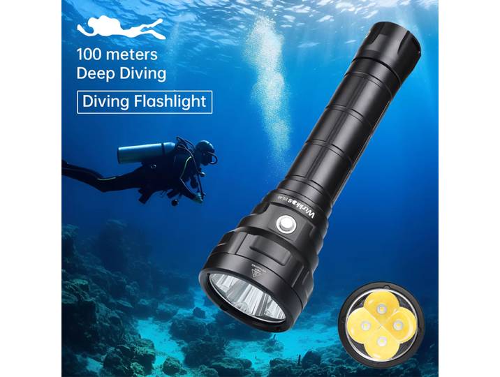 Wurkkos DL40 lampes de plongée professionnelles 26650 lampe de poche Ultra puissante 5000LM 4 * TN-3535 lumière LED lanterne de pêche sous-marine