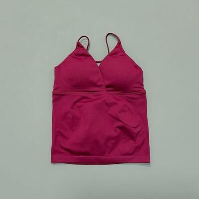 Daily Discovery Vision Twist Front Yoga Tank Top For Women Halter V Neck Longline Workout Top With High Stretch winter Berry s