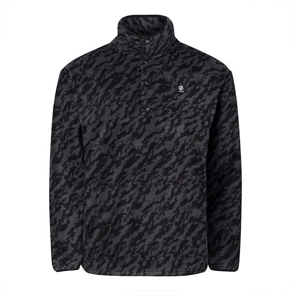 Dare 2b Mens Printed Half Zip Borg Fleece Black Marble Print