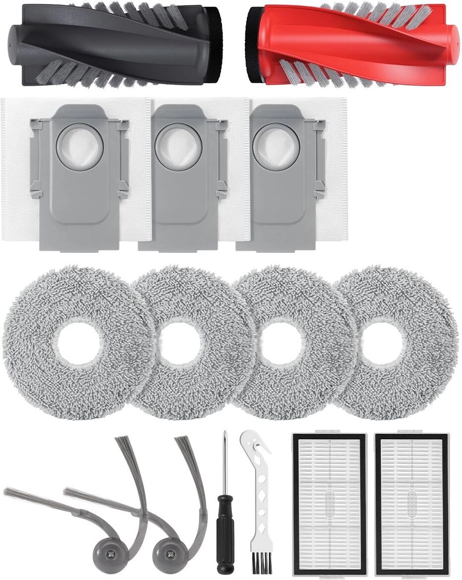 INF Ersatzteilkit kompatibel mit Roborock Saros 20/10R – Hauptbürste, Seitenbürsten, HEPA-Filter, Staubbeutel und Feuchttücher