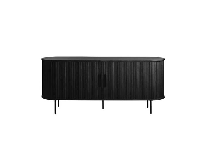 Kommode Gativel Lamellen 180 cm schwarzer Eiche