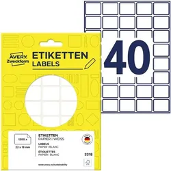 Avery Zweckform 1200er-Pack Vielzweck-Etiketten »3318« weiß