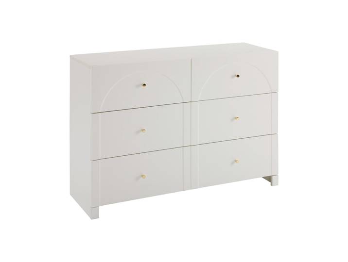 Buffet blanc 6 tiroirs H82/L120/P40 cm