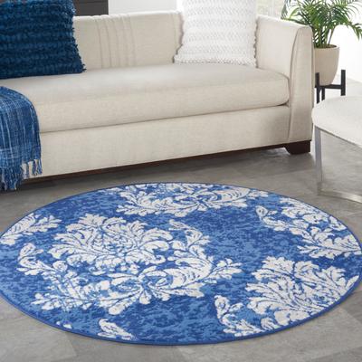Nourison Whimsicle French Country Botanical Ivory Navy Area Rug