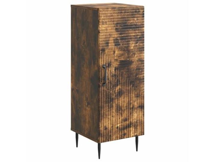 Kaorsrow Sideboard Geräucherte Eiche 33x34,5x89,5 cm Holzwerkstoff Kompakter Anstellschrank mit Pendeltür und verstellbaren Regalen für Wohnzimmer, Flur oder Essbereich.