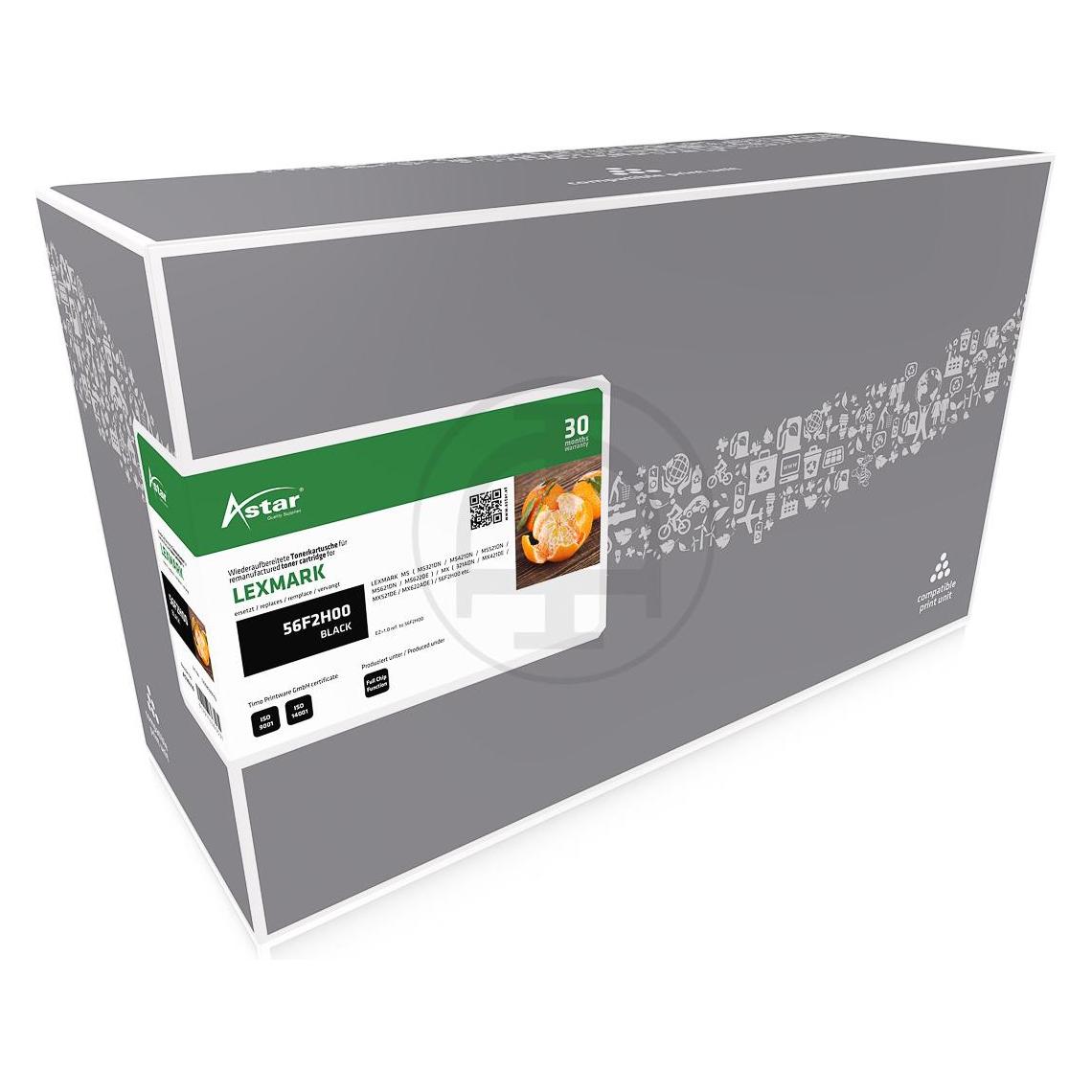 Astar AS20316 LEXMARK 56F2H00 MS/MX Toner black HC rebuilt 15.000Seiten Chip (AS20316)