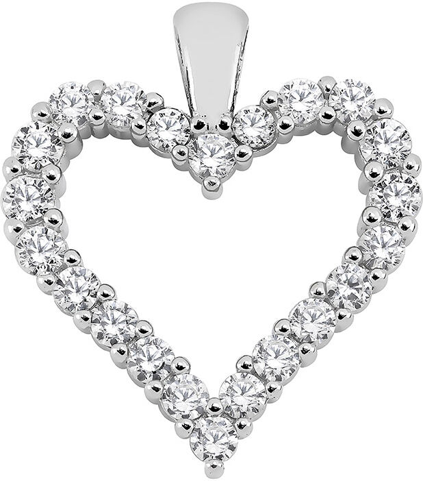 Lykken Hearts hopeinen sydänkaulakoru zirkonioilla 45 cm