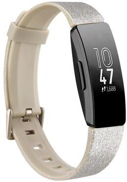 Inspired Finds Premium Silicone Band For Fitbit Inspire 2 & Inspire HR Soft, Breathable, And Adjustable Replacement Wristband bling Gold size L
