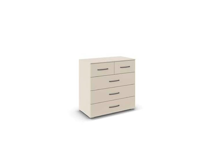Rauch Möbel ADITIO, Kommode, Farbe Beige, Breite 80 cm Sideboard im zeitlosen Stil, 5 Schubladen, Soft-Close-Funktion, für Schlafzimmer, Gästezimmer, Wohnzimmer, Garderobe, Flur