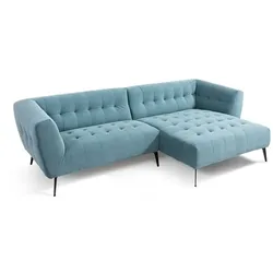 SOMETA Ecksofa Victor Cord Blau Hellblau