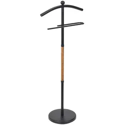 Kleiderständer – Herren Valet Stand – Freistehender Kleiderbutler mit Hosenhalter – Schwarz