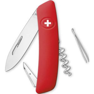 SWIZA Taschenmesser D01, rot, 6 Funktionen, mit Kunststoffgriff & Edelstahl-Zweihandklinge