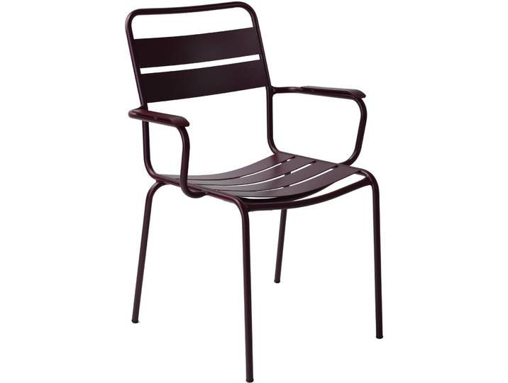 Schaffner Moderner Gartenstuhl Glarus Stahl bordeaux stapelbar - Schweizer Möbelhersteller - Gartenstuhl - Wetterfeste Gartenmöbel & Accessoires