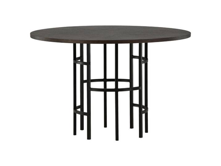 Livetastic Esstisch, Braun, Schwarz, Holz, Metall, Eiche, furniert, rund, rund, 115x74x115 cm, Esszimmer, Tische, Esstische, Esstische rund