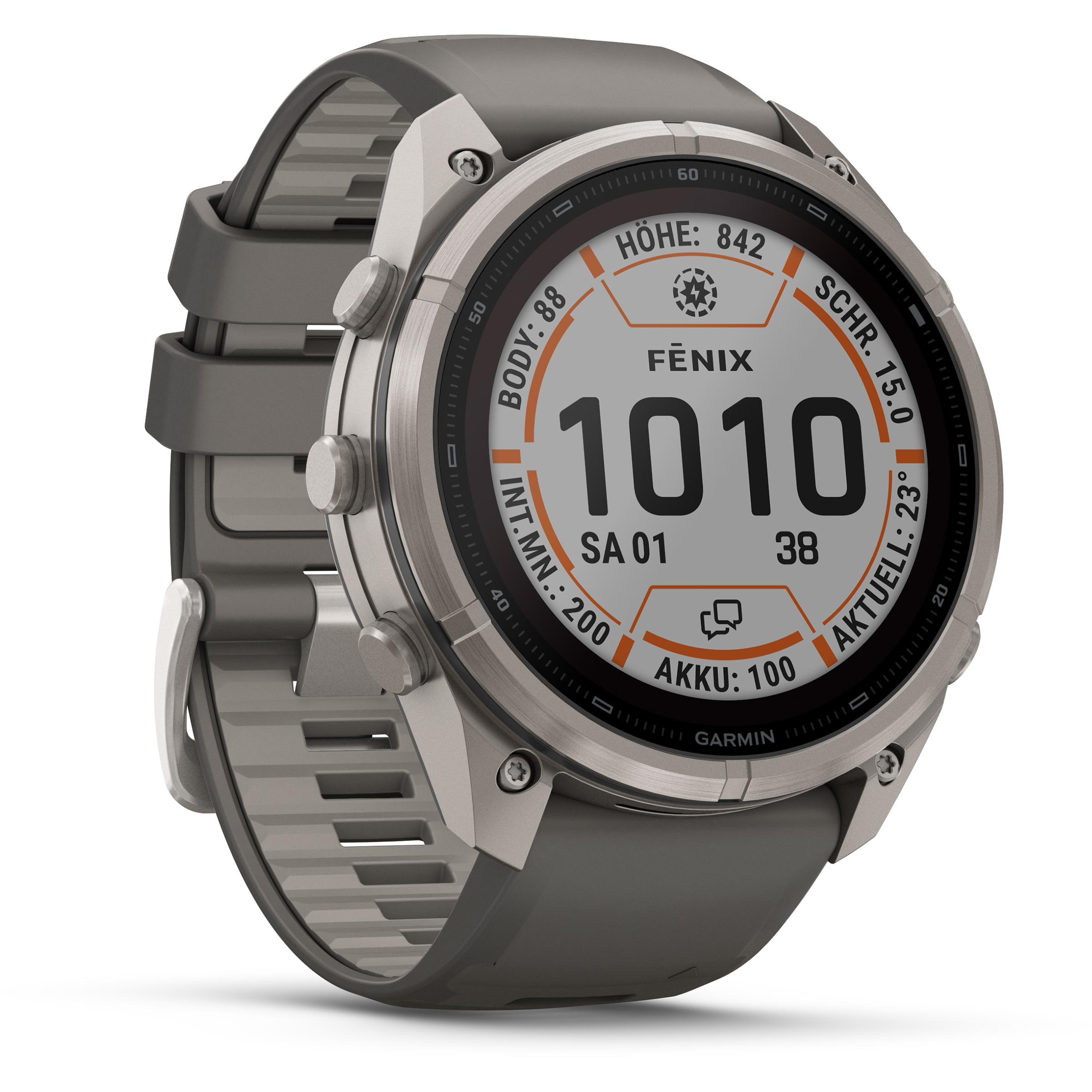 Garmin Fenix 9 Pro inReach Solar GPS-Uhr GPS Uhren kieselgrau-silbergrau Größe 47mm Laufen | Trailrunning | Training & Fitness