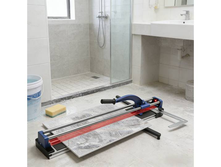 Coupe-carreaux manuel 800 mm avec base robuste et rail en acier allié pour l'installation de carreaux de sol et de mur, sans alimentation électrique