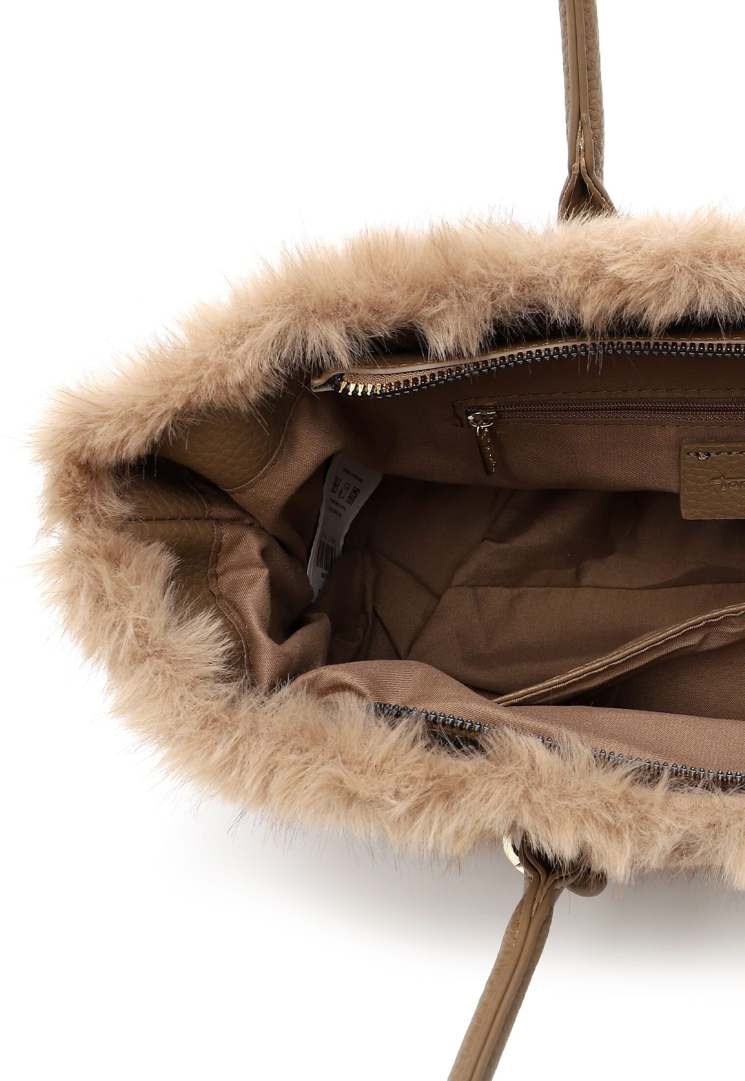 Shopper TAMARIS "Shopper TAS Martha", Damen, Gr. B/H/T: 42cm x 19cm x 13cm, braun (taupe 900), Polyester, Taschen Shopper