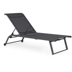 Gartenliege Taylor 2er-Set Aluminium, modern mit Rollen, verstellbar, anthrazit