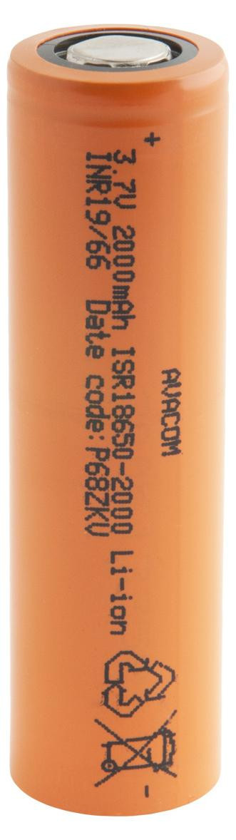 AVACOMtech oplaadbare industriële Li-Ion batterij 18650, 2000mAh, 3,7V