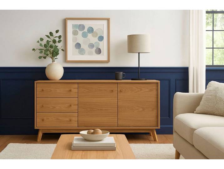 Woodman Sideboard Bjórgvin, Kommode, Anrichte, Kommode, Breite 150 cm, im skandinavischen Design, FSC®