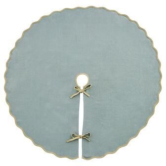 Rue Scalloped Tree Skirt - Dusty Blue - Ballard Designs