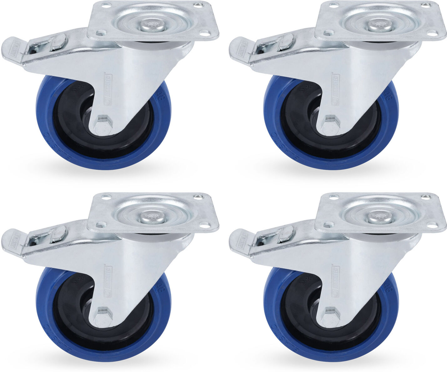 Riggatec Lenkrollensatz 160mm Blue Wheel 4x Mit Bremse