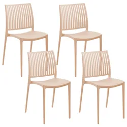 GARTENSTUHL 4er-Set Sandbeige Illumani