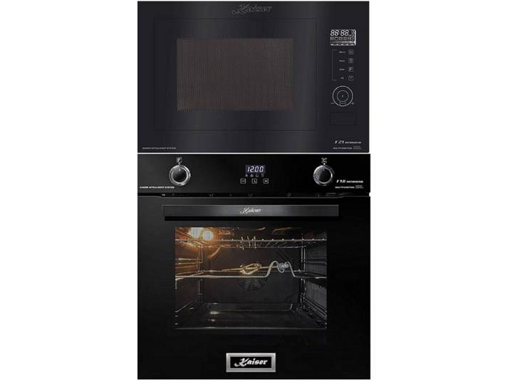 Kaiser Küchengeräte Backofen-Set EH 6367+EM 2510, Elektro Backofen, Autark, 79L,10Funktionen+Einbau-Mikrowelle