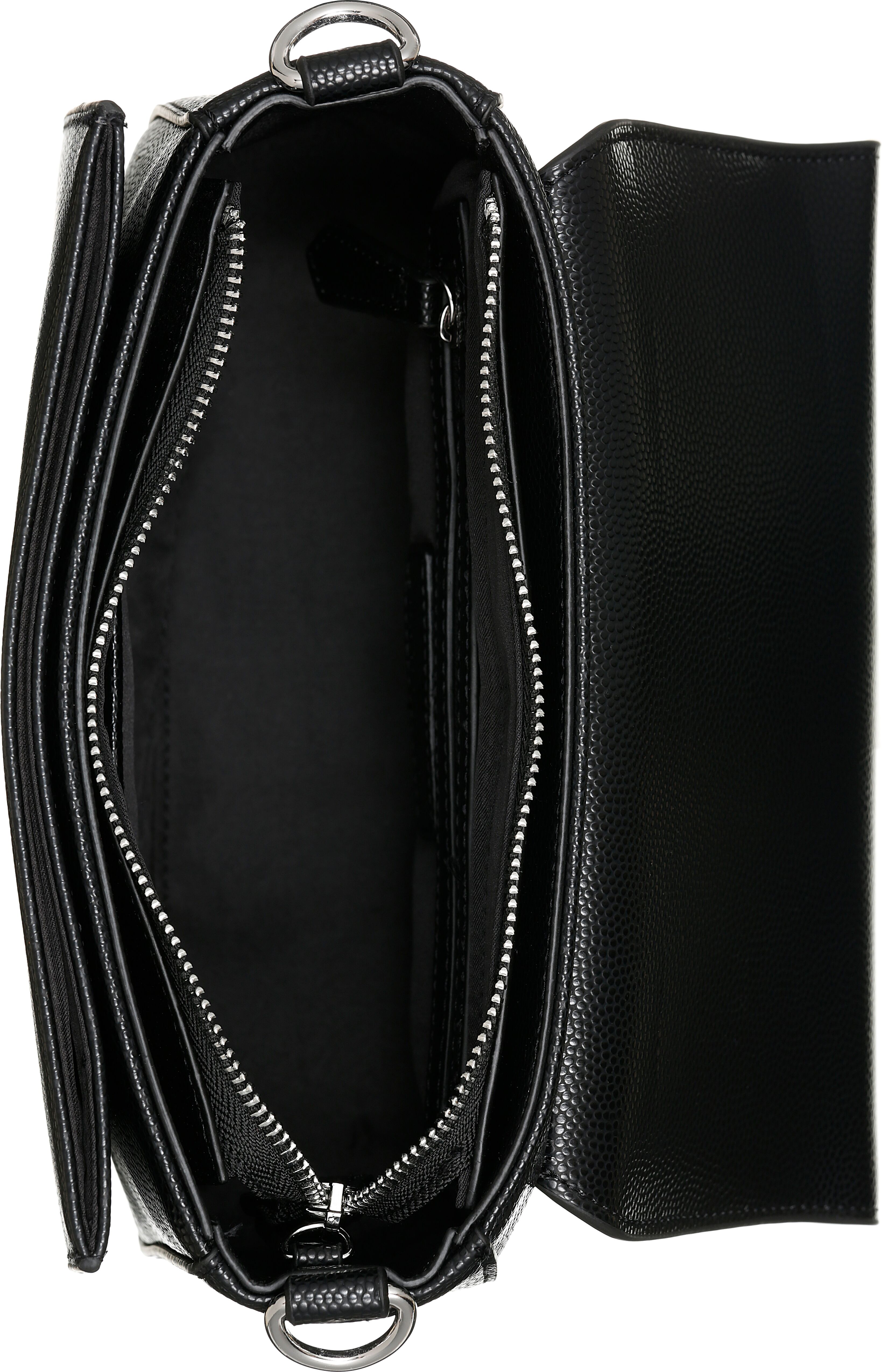 Schultertasche VALENTINO BAGS "DIVINA", Damen, Gr. B/H/T: 23cm x 17cm x 8cm, schwarz, Lederimitat, Taschen Schultertasche, mit Ketten Details Handtasche Damen Tasche Damen Schultertasche schwarz B/H/T: 23cm x 17cm x 8cm