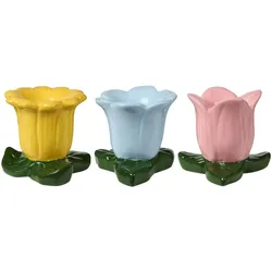 IB Laursen Kerzenhalter Set Blume 3er, Ø 6,5 cm, Höhe 6 cm