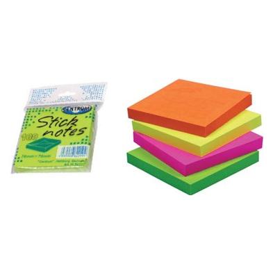 Centrum Notes selvhaeftende 76*76mm ass. neonf. (76 x 76 mm) (82210)