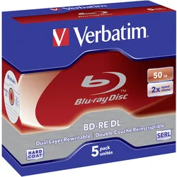 Verbatim - 5 x BD-RE DL - 50 GB 2x - Jewel Case (Schachtel)