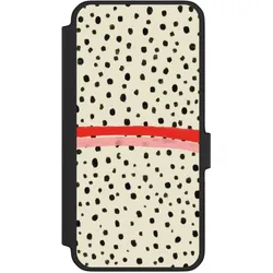 Nivocase Klapphülle für Samsung Galaxy A56 5G Handyhülle aus Kunst Leder NIVOflip schwarz Kunst Punkte (Samsung Galaxy A56 5G), Smartphone Hülle, Schwarz