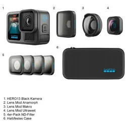 HERO13 Black+HB-Series Lens Bundle Actioncam+3 Obj.-Module+4er-P. ND-Filter