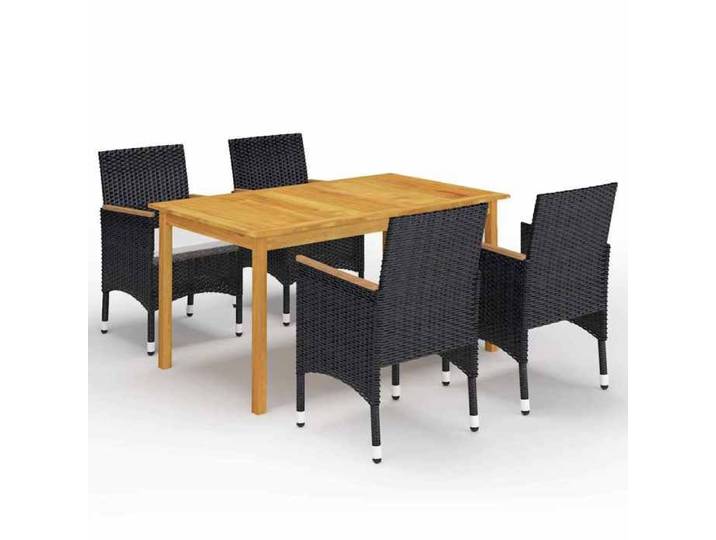 Ensemble table et chaises de jardin noir 5 pcs mobilier de salon extérieur 160x90cm terrasse