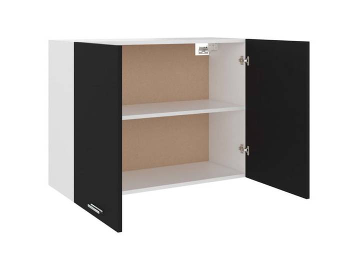 Remise 2026®Caisson haut cuisine Noir - Vitrine suspendue  Lyon  Noir 80x31x60cm - Bois d'ingénierie 253 9444945