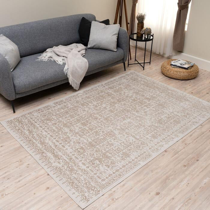 THE RUGS Montana Rug Vintage Design in Cream Cream;Beige Rectangle 200 x 290 cm