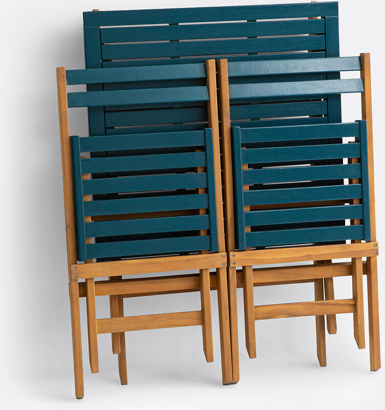 LA REDOUTE INTERIEURS Set de jardin pliable, en acacia, 2 places, table carrée et 2 chaises, DUDENA