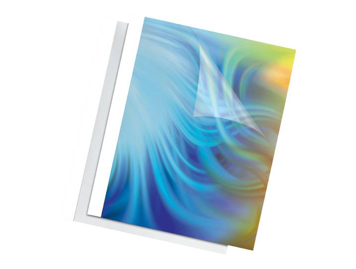 Fellowes Couvertures pour reliure thermique - 4 mm - Blanc - Lot de 100.