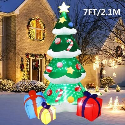 Inspired Finds 82.68in Inflatable Christmas Tree With LED Lights Outdoor Holiday Yard Decoration 82.68in Inflatable Christmas Tree With LED Lights Outdoor Holiday Yard Decoration