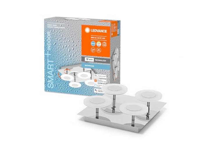 LEDVANCE Smart LED Badezimmerlampe chrome, 26W, 2800LM, 3000-6500K, 30cm, IP44, Orbis Wave Wandleuchte, Badezimmerleuchte mit Wifi Technologie, dimmbar, steuerbar über App und Sprachassistenten