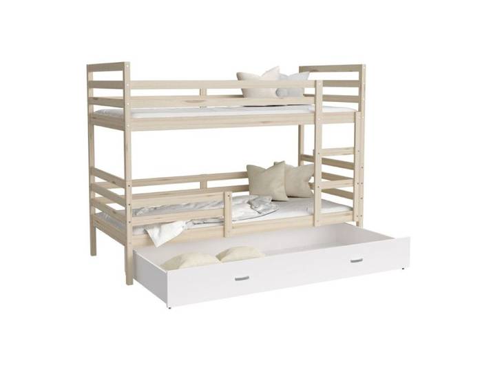Lit Superpose Milan 80x160 tiroir Pin - blanc
