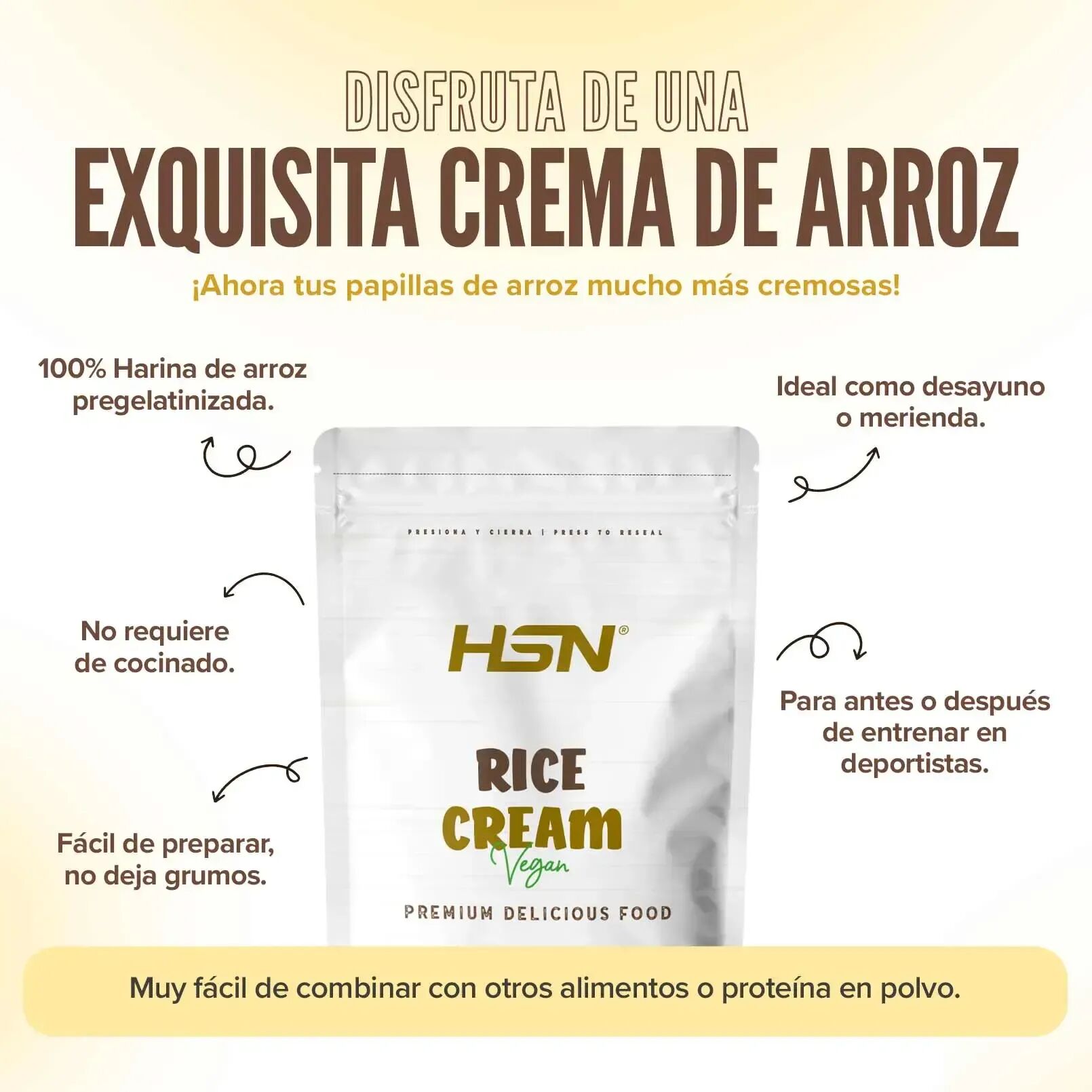 HSN Crema de arroz 1kg arroz con leche - Recetas Saludables - Polvo - 33  Servicios