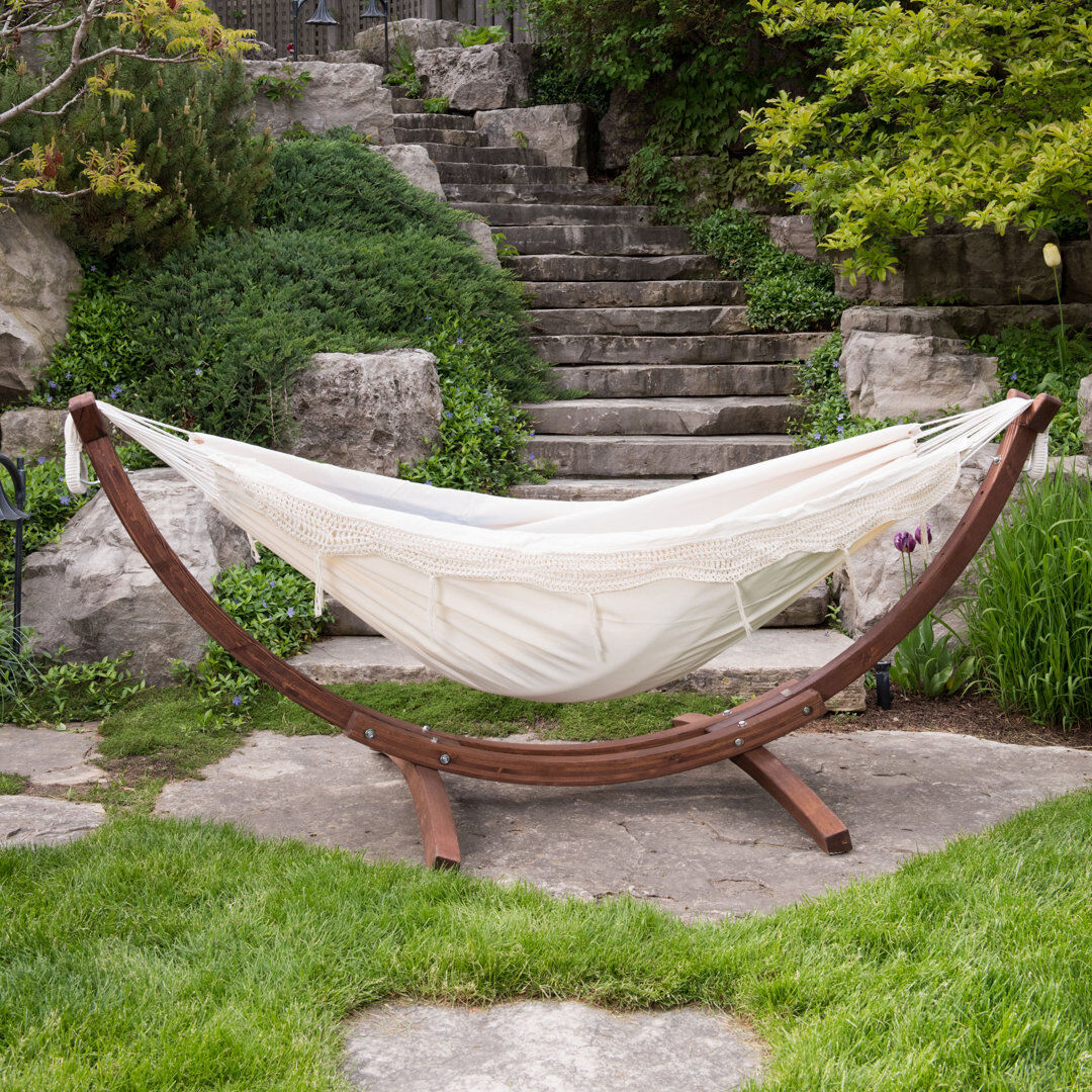 Freeport Park Natalia Double Hammock with Stand White 104cm H X 119cm W X 259cm L
