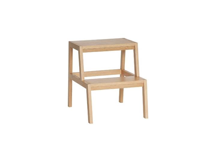 Tabouret en placage de chêne clair beige, rectangulaire - Hübsch,