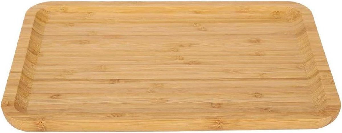 Houten Dienblad Bamboe Serveerschaal met Handgrepen - Rechthoekig - Houtkleur