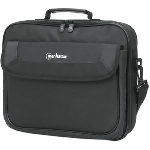 Manhattan Laptoptasche Cambridge Clamshell, schwarz, wasserabweisend, Polyester, bis 14,1 Zoll
