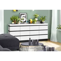 Sideboard ASMUS weiß (BHT 201x93x45 cm) - BHT 201x93x45 cm