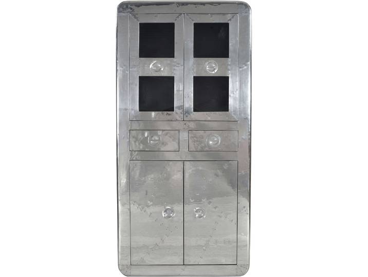 Vitrine Air silber Mango, MDF, Aluminium beschlagen B 90 H 187 cm