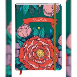 Clairefontaine 4x Frida Kahlo, Notizbuch mit festem Einband A5 14,8x21 cm, 80 Blatt, liniert, Lesezeichen, Gummibandverschluss, sortiert - 116217C